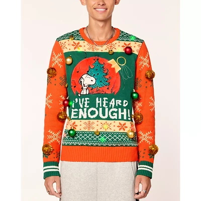 Light-Up Snoopy I've Heard Enough Christmas Sweater - The Peanuts