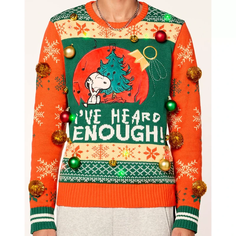 Light-Up Snoopy I've Heard Enough Christmas Sweater - The Peanuts