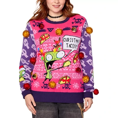Light-Up Christmas Tacos Sweater - Invader Zim
