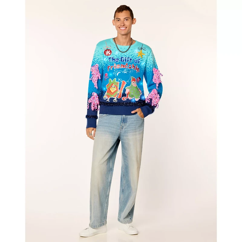 Light-Up SpongeBob SquarePants The Gift of Friendship Christmas Sweater