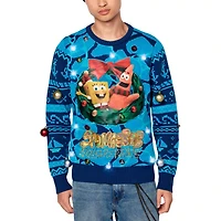 Light-Up SpongeBob SquarePants Wreath Christmas Sweater