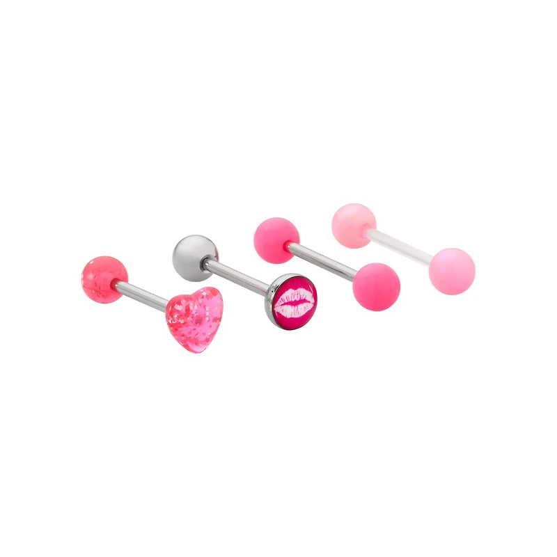 Multi-Pack Lovecore Tongue Barbells 4 Pack - 14 Gauge