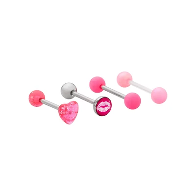 Multi-Pack Lovecore Tongue Barbells 4 Pack - 14 Gauge