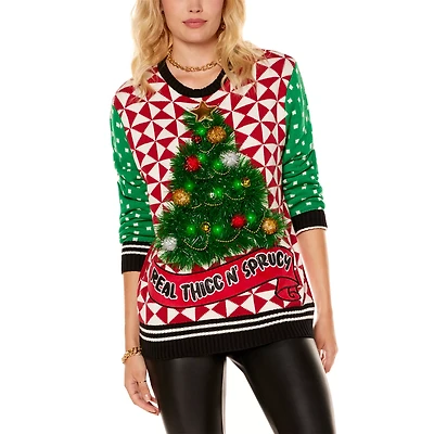 Light-Up Real Thicc n' Sprucy Christmas Sweater