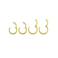 Multi-Pack 14K Gold-Plated Hinged Hoops 4 Pack - 14 Gauge