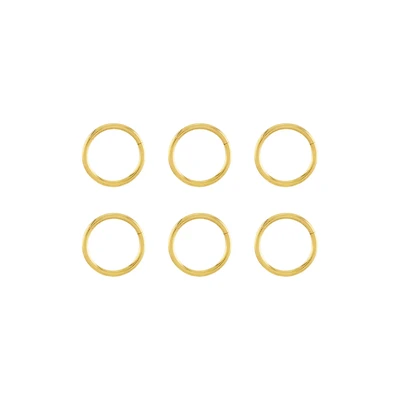 Multi-Pack 14K Gold-Plated Hinged Hoops 6 Pack - 16 Gauge