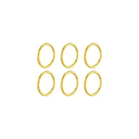 Multi-Pack 14K Gold-Plated Hinged Hoops 6 Pack - 16 Gauge