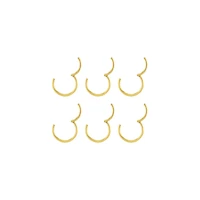 Multi-Pack 14K Gold-Plated Hinged Hoops 6 Pack - 16 Gauge