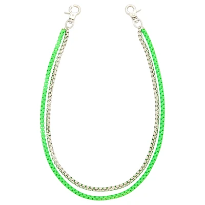 2 Row Green Box Chain Wallet Chain