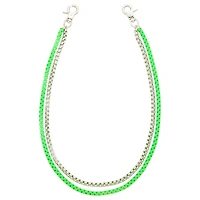 2 Row Green Box Chain Wallet Chain