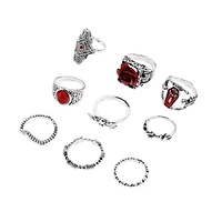 Multi-Pack Rose Stone Coffins Rings - 9 Pack