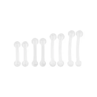 Multi-Pack Clear Curved Barbells - 8 Pack