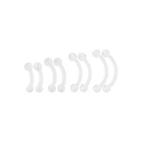 Multi-Pack Clear Curved Barbells - 8 Pack