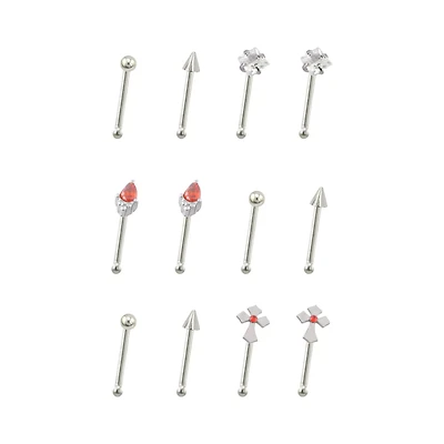 Multi-Pack CZ Cross Nose Pins