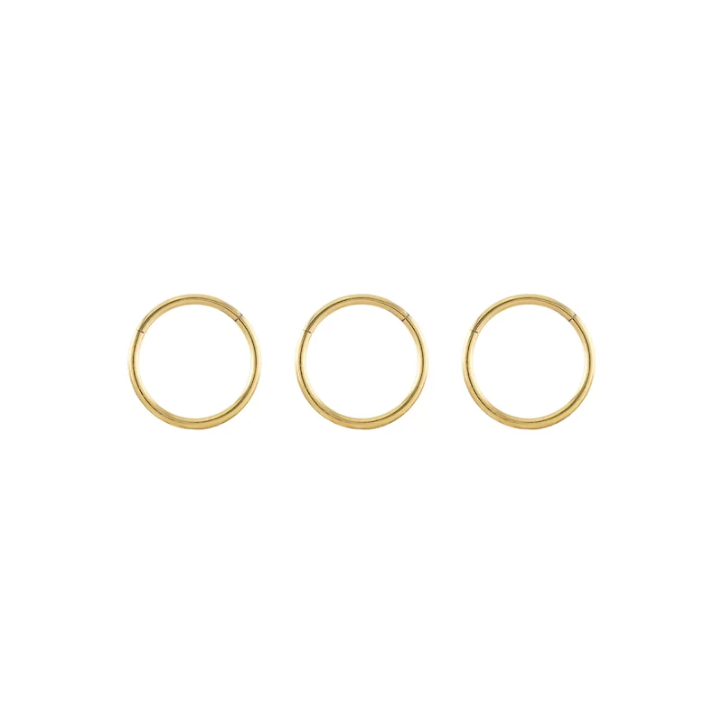 Multi-Pack 14K Gold-Plated Hinged Hoops 3 Pack - 20 Gauge