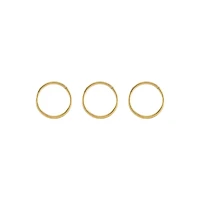 Multi-Pack 14K Gold-Plated Hinged Hoops 3 Pack - 20 Gauge