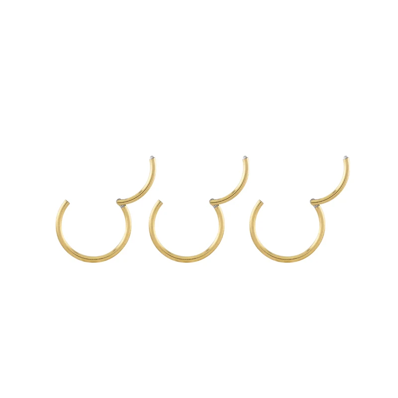 Multi-Pack 14K Gold-Plated Hinged Hoops 3 Pack - 20 Gauge