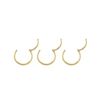 Multi-Pack 14K Gold-Plated Hinged Hoops 3 Pack - 20 Gauge