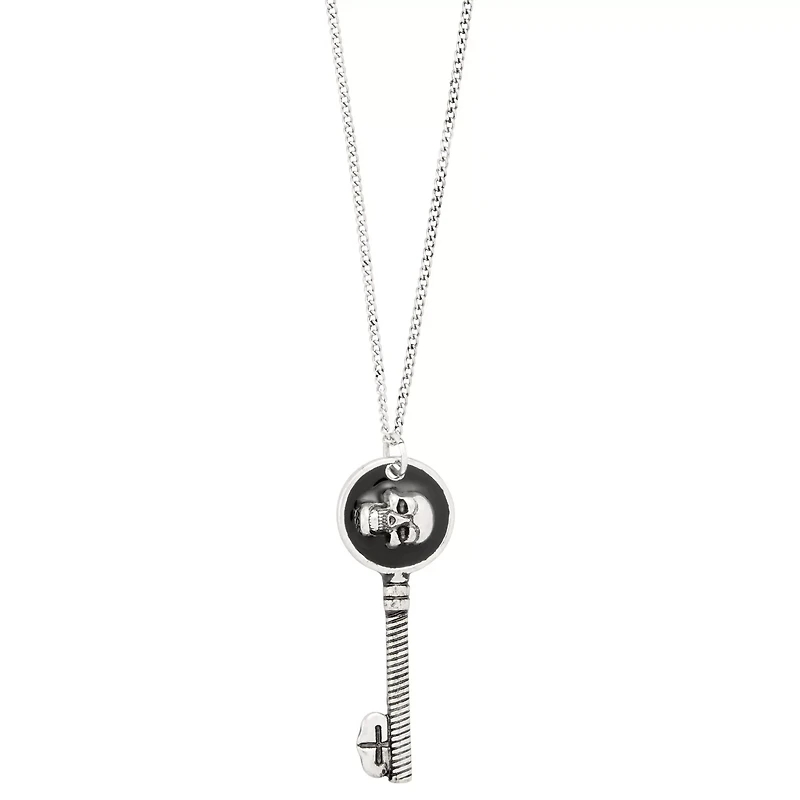 Skull Key Silver-Tone Necklace