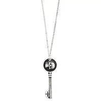 Skull Key Silver-Tone Necklace