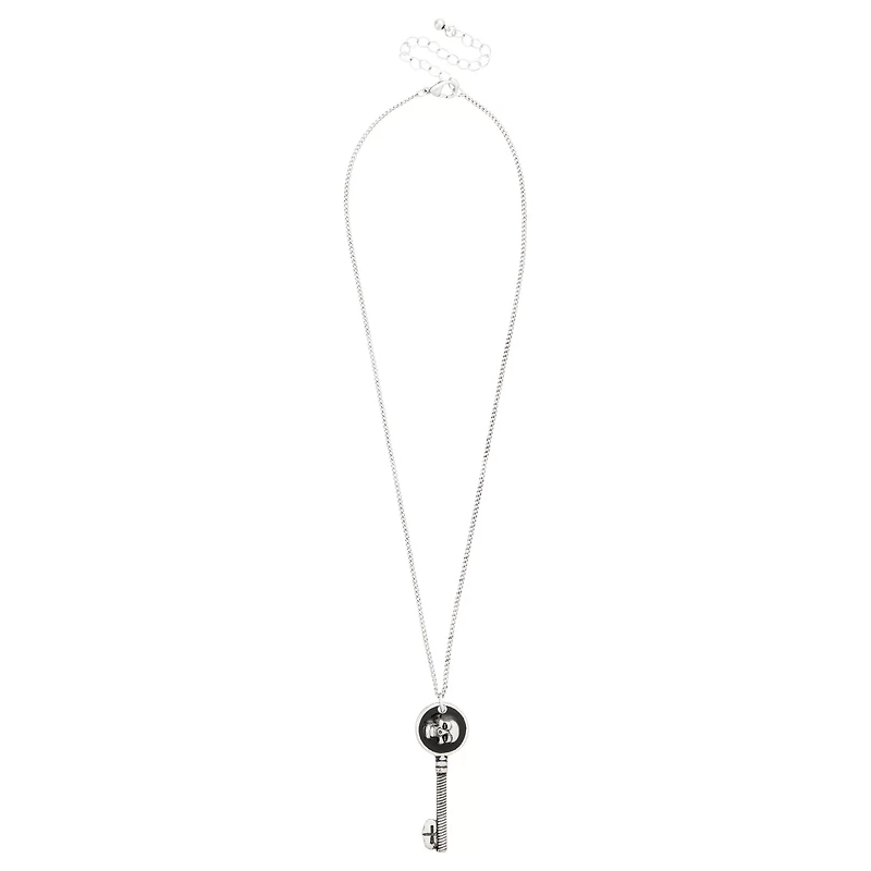 Skull Key Silver-Tone Necklace