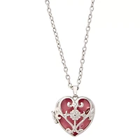 Pink Heart Locket Necklace