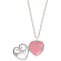 Pink Heart Locket Necklace