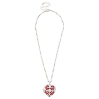 Pink Heart Locket Necklace
