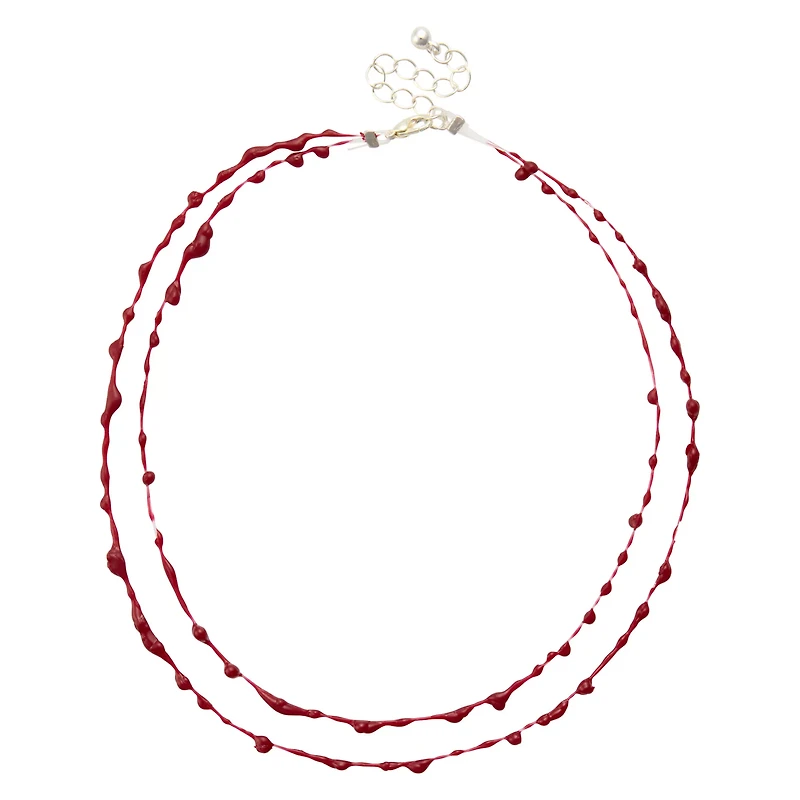 2 Row Blood Drip Chain Choker Necklace
