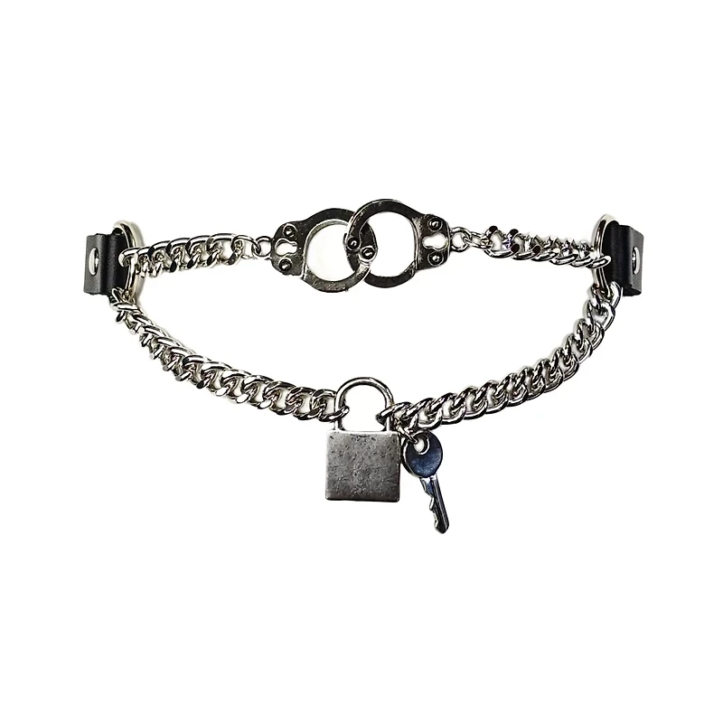 O-Ring Lock Key Drop Choker Necklace