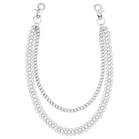 2 Row Silver-Tone Link Bike Wallet Chain