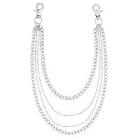 4 Row Silver-Tone Bike Wallet Chain