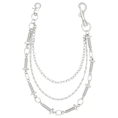 3 Row Screw Silver-Tone Wallet Chain