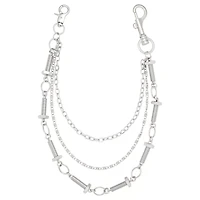 3 Row Screw Silver-Tone Wallet Chain