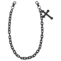 Black Big Cross Wallet Chain