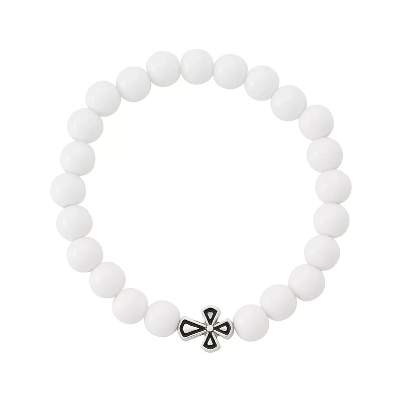 Multi-Pack Cross Black and White Beaded Bracelets - 2 Pack