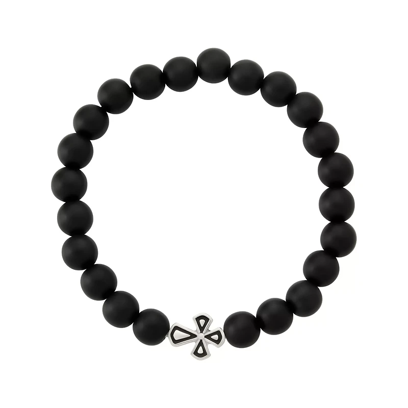 Multi-Pack Cross Black and White Beaded Bracelets - 2 Pack