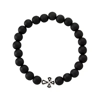 Multi-Pack Cross Black and White Beaded Bracelets - 2 Pack
