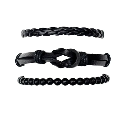 Multi-Pack Knotted Rope and Bead Bracelets - 3 Pack