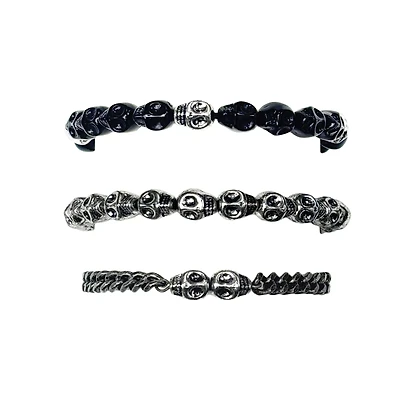 Multi-Pack Skull Head Bracelets - 3 Pack