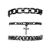 Multi-Pack Cross Charm Chain Bracelets - 3 Pack
