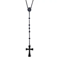 Black Chain Rosary Necklace
