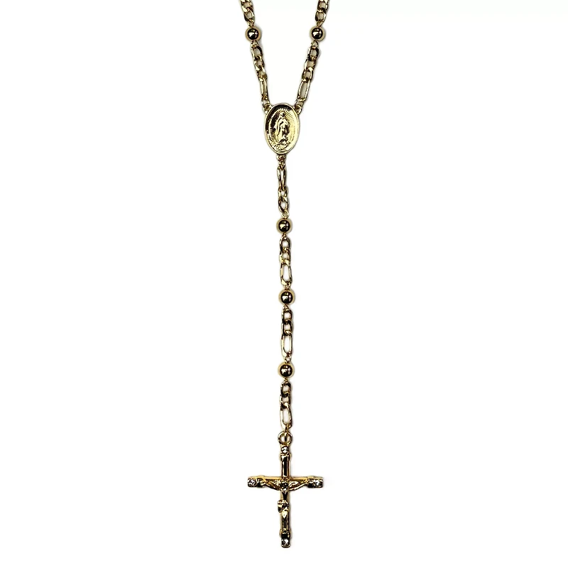 Goldtone Chain Rosary Necklace