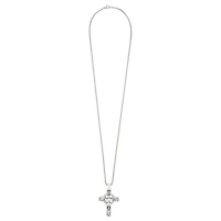 Gothic Cross Silver-Tone Necklace
