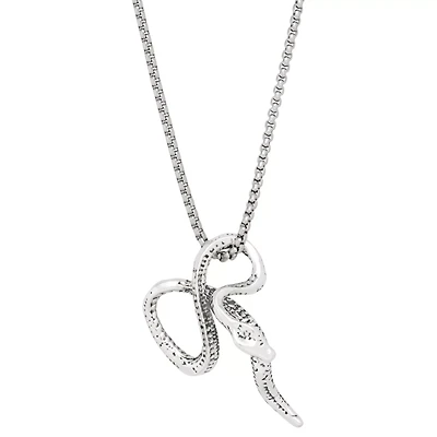 Twisted Snake Silver-Tone Necklace