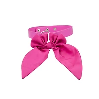 Oversized Pink Bow Choker Necklace