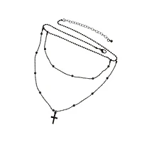 Cross Drop Chain Choker Necklace