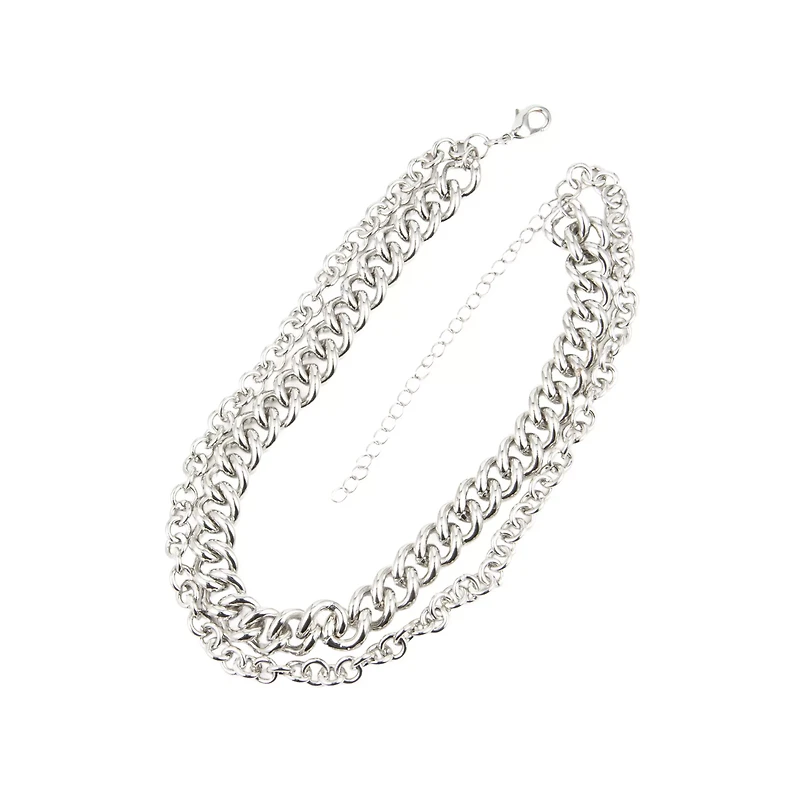 Silvertone Chain Choker Necklace