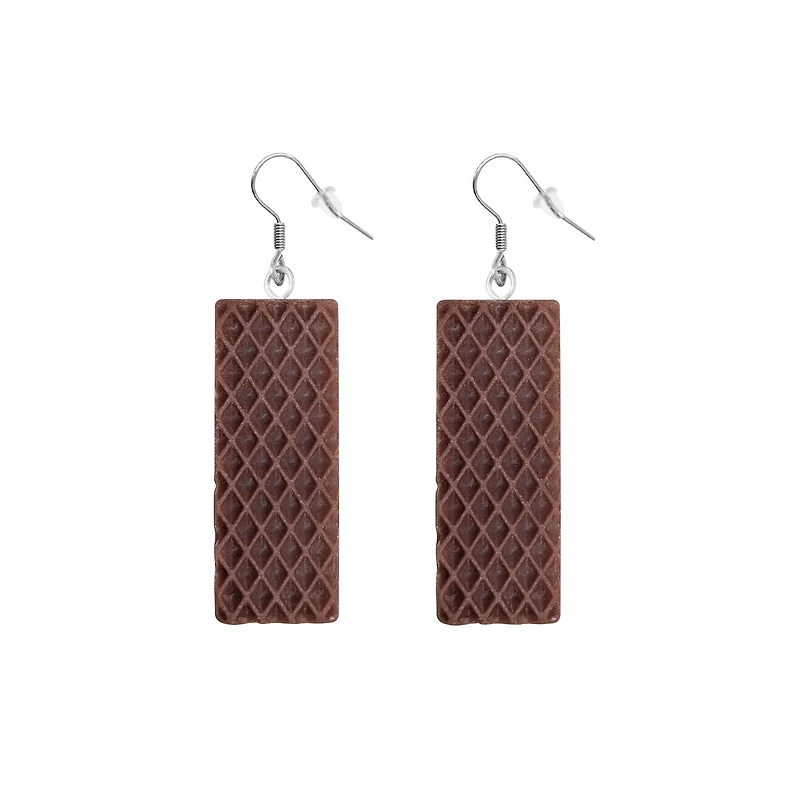 Chocolate Wafer Dangle Earrings