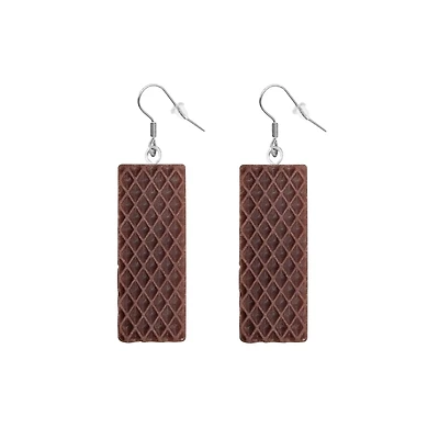 Chocolate Wafer Dangle Earrings